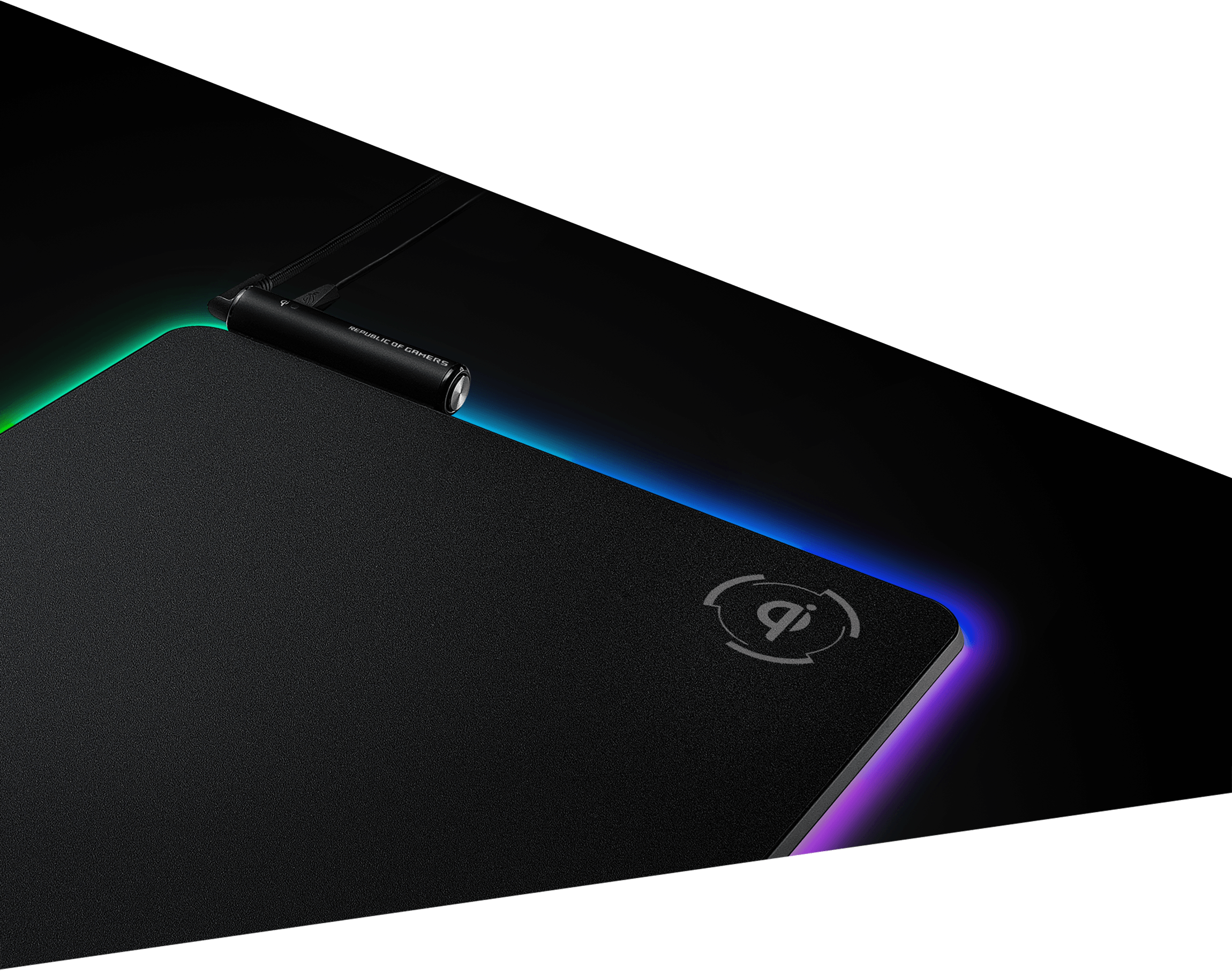 Image of a phone being charged by ROG Balteus Qi