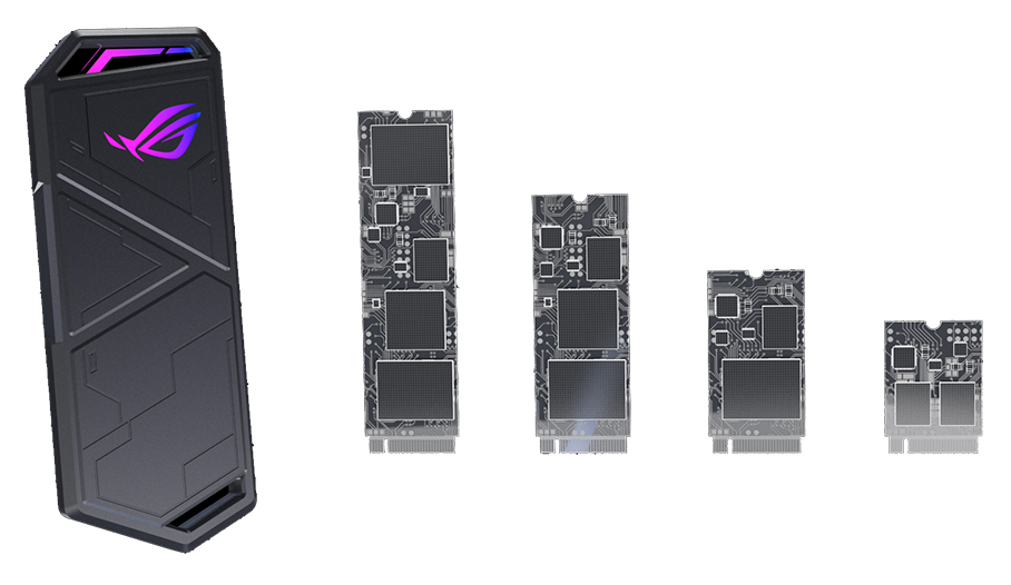ROG STRIX ARION supports four sizes of NVMe SSD